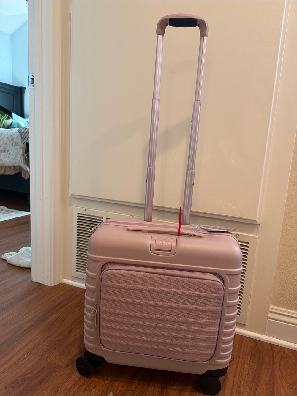 Compact Pink Carry-On Suitcase - Lightweight Rolling Luggage